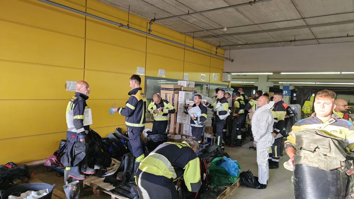 Trabajos del operativo canario en Valencia.