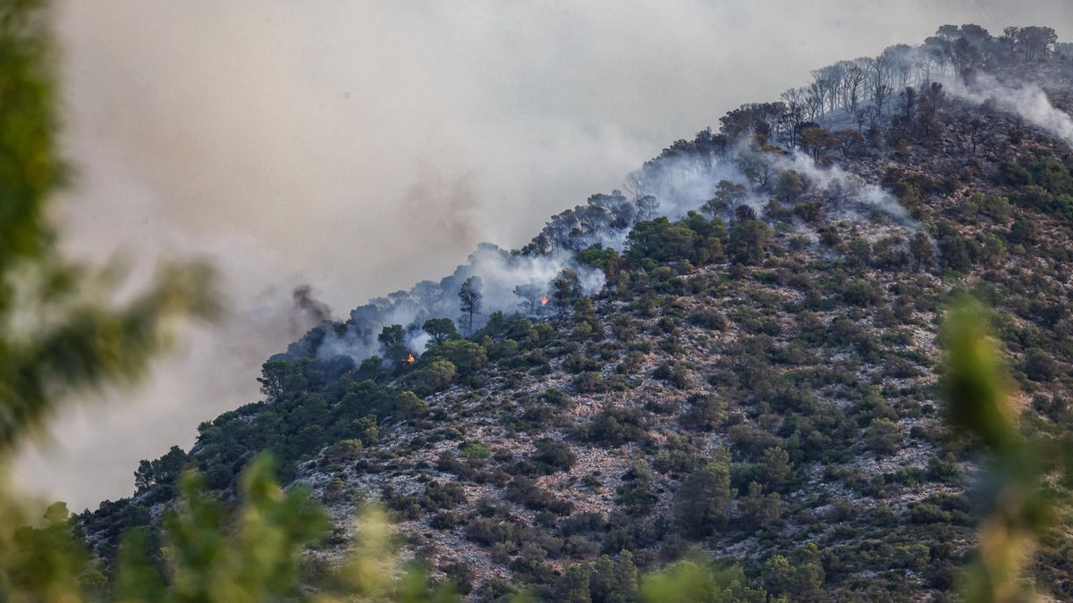 Imagen del incendio de Paüls, en el Baix Ebre, en la provincia de Tarragona