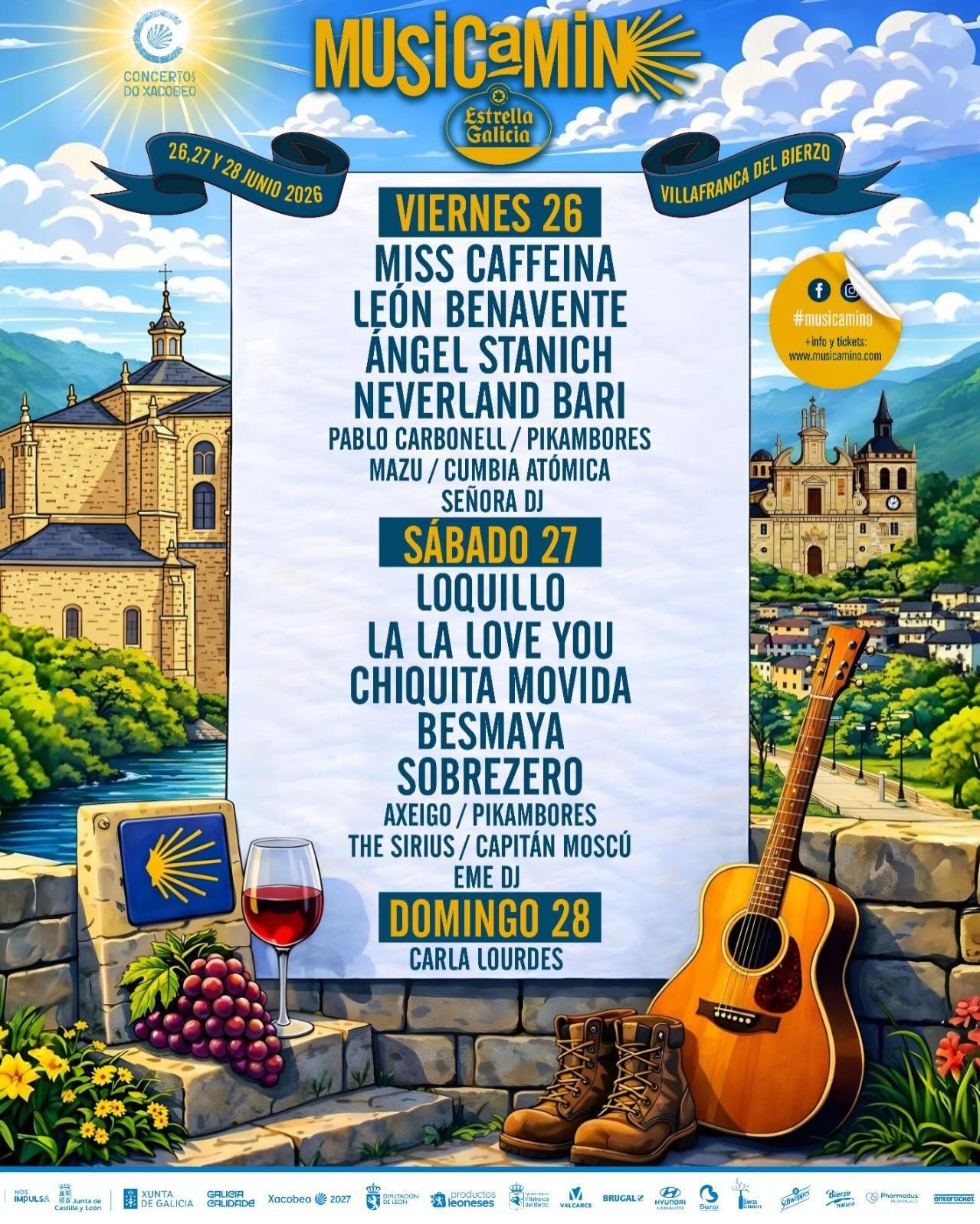 Cartel completo de la edición 2026 del festival Musicamino.