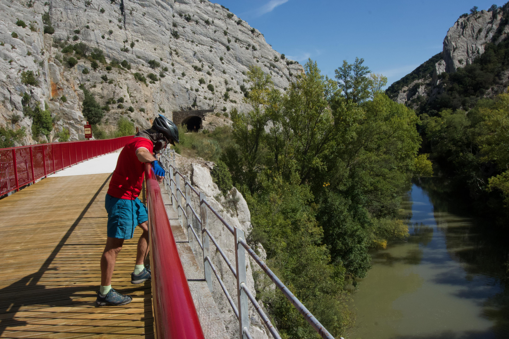 Viaducto sobre el río Ebro en el desfiladero de la Horadada 