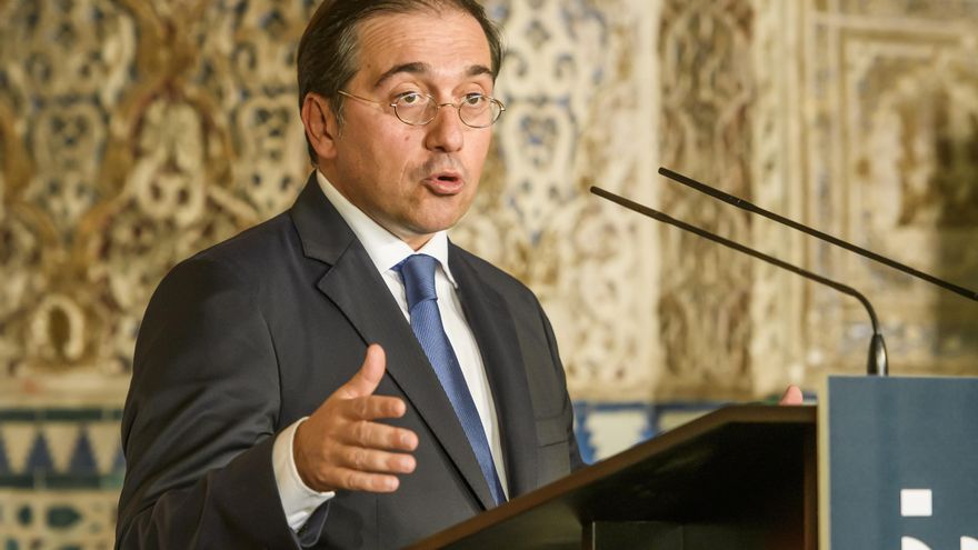 El ministro de Asuntos Exteriores, Unión Europea y Cooperación, José Manuel Albares en un acto este jueves. EFE/ Raúl Caro