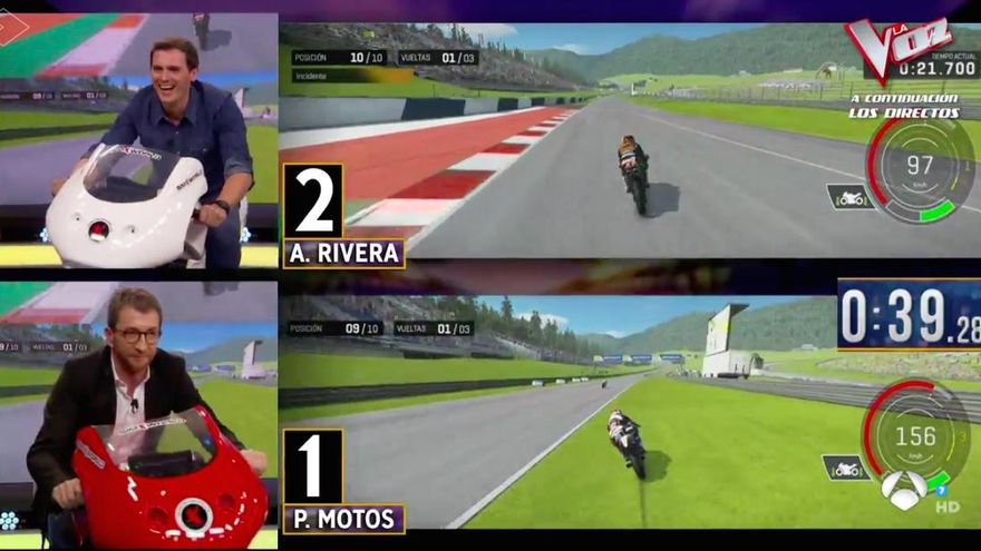 Rivera y Motos compiten en el simulador