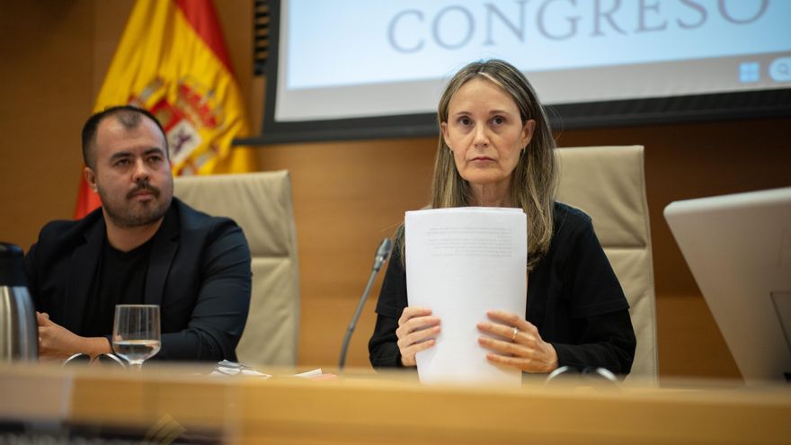 La Presidenta Associació Víctimes Mortals DANA 29-O, Rosa María Álvarez, durante una comparecencia en el Congreso de los Diputados