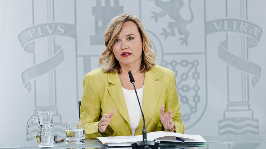 Pilar Alegría, este martes en rueda de prensa