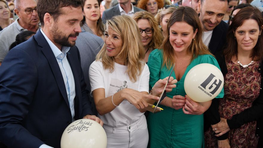 Yolanda Díaz comparte acto en Alcorcón con los candidatos de Podemos en Madrid: "La política tiene que ser útil"