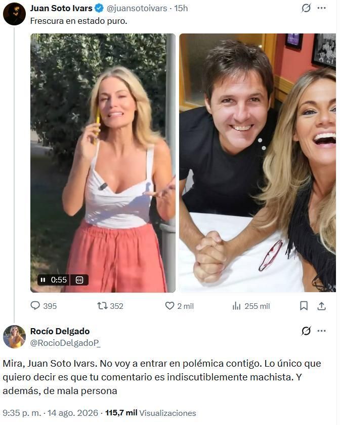 La respuesta de Rocío Delgado al comentario de Juan Soto Ivars
