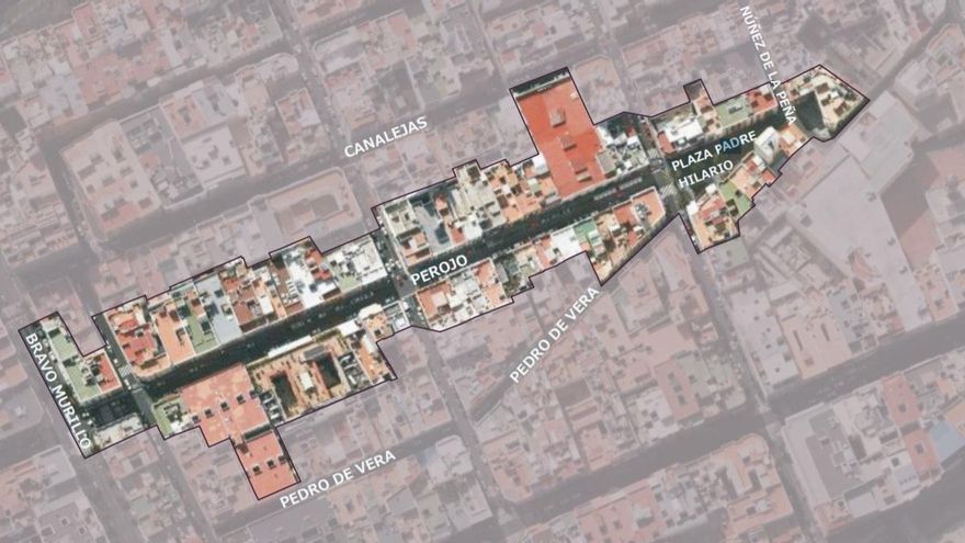 Plano del Plan Perojo, aprobado por el Ayuntamiento de Las Palmas de Gran Canaria para la protección y conservación del espacio