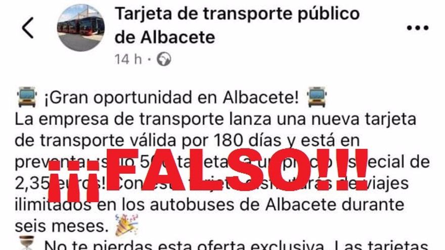 El Ayuntamiento de Albacete alerta también de una estafa en redes sociales con un falso bonobús, como en Toledo