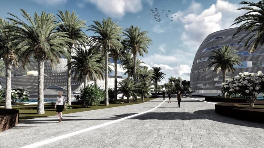 Recreación de 'Dreamland' junto a las Dunas de Corralejo, según sus promotores