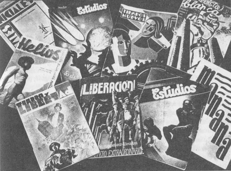Algunas de las publicaciones libertarias que se publicaban en España antes del golpe franquista