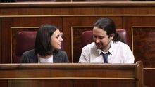 Pablo Iglesias e Irene Montero, en el Congreso de los Diputados