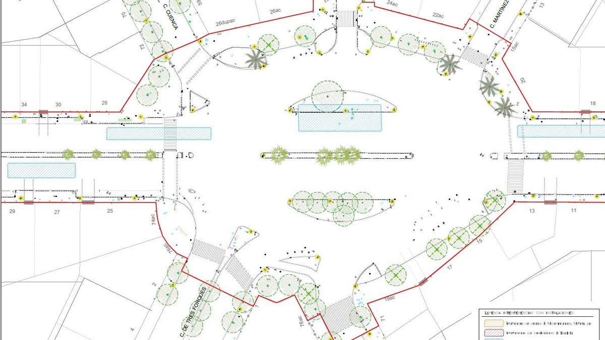 Plano de la remodelación de Giorgeta en el cruce con Tres Forques.