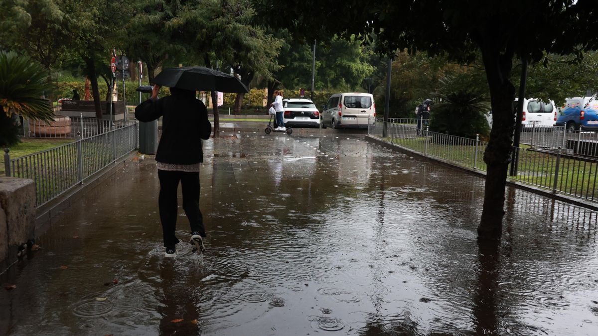 Imágenes de sevillanos refugiándose de las lluvias