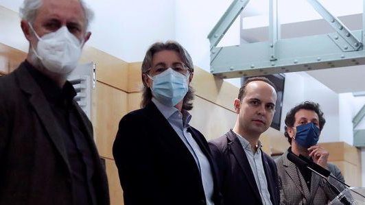 Luis Cueto, Marta Higueras, José Manuel Calvo y Felipe Llamas, tras romper con Más Madrid.