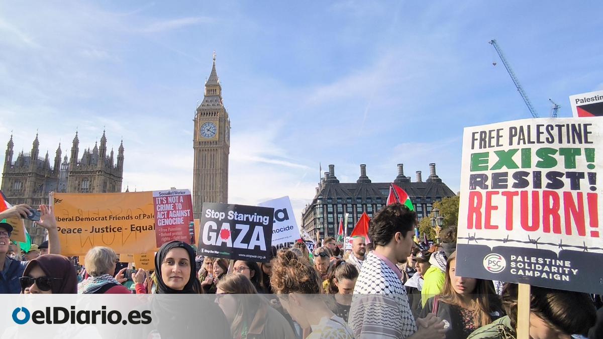 Cientos de miles de personas marchan por Palestina en Londres tras el ...