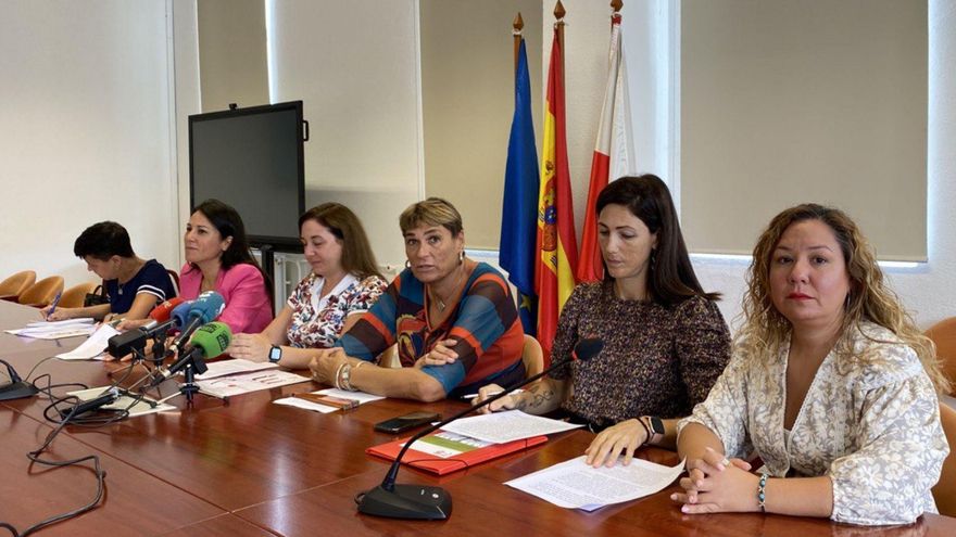La Junta de Personal Docente durante la rueda de prensa.