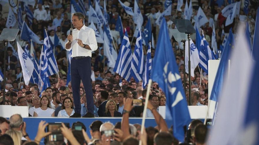 Primer ministro de Grecia y líder del Partido Nueva Democracia, Kyriakos Mitsotakis, el 7 de junio.