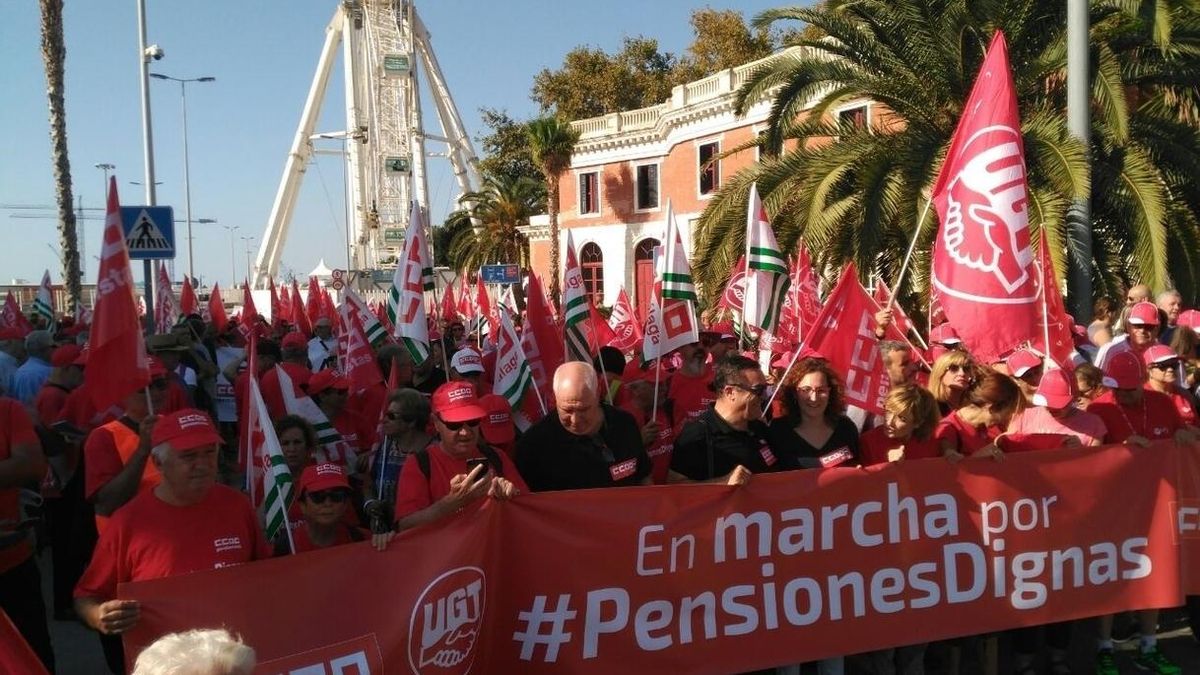 Arranca en Málaga la marcha andaluza de CCOO y UGT en defensa del sistema público de pensiones