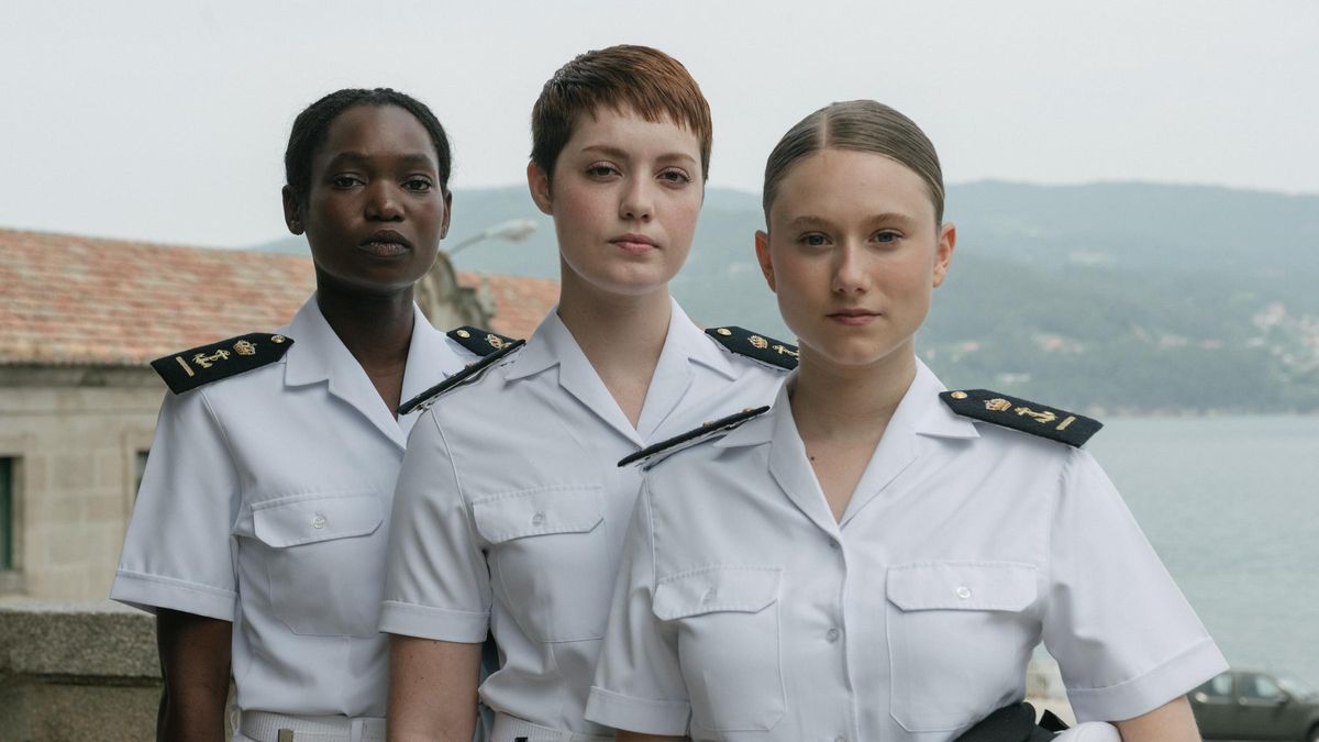 Edith Martínez, Carmen de la Vega y Paloma Stewart en el rodaje de 'Marusía'