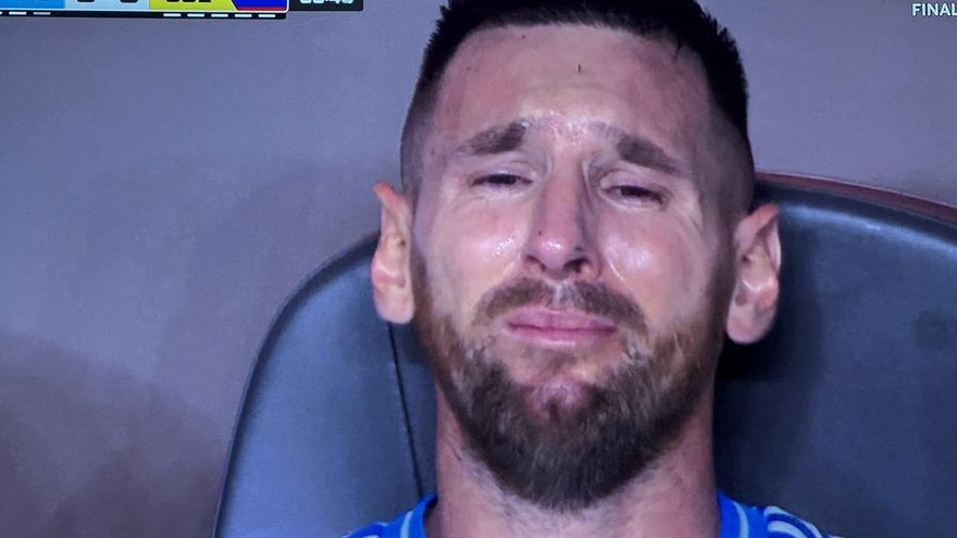 El llanto desconsolado de Messi tras salir por lesión en la final de la Copa América