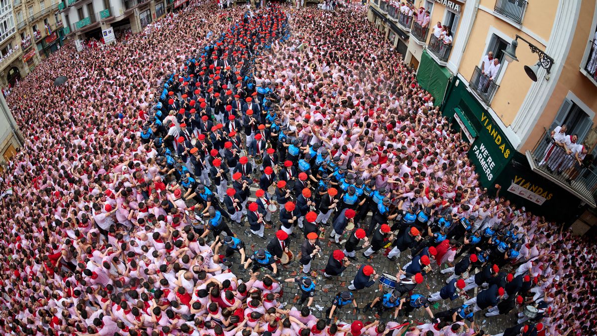 Imagen de la ciudad de Pamplona durante los Sanfermines 2024.