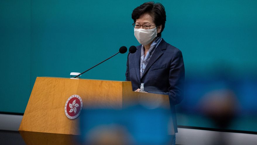 La jefa del Ejecutivo local de Hong Kong, Carrie Lam. EFE/EPA/JEROME FAVRE/Archivo