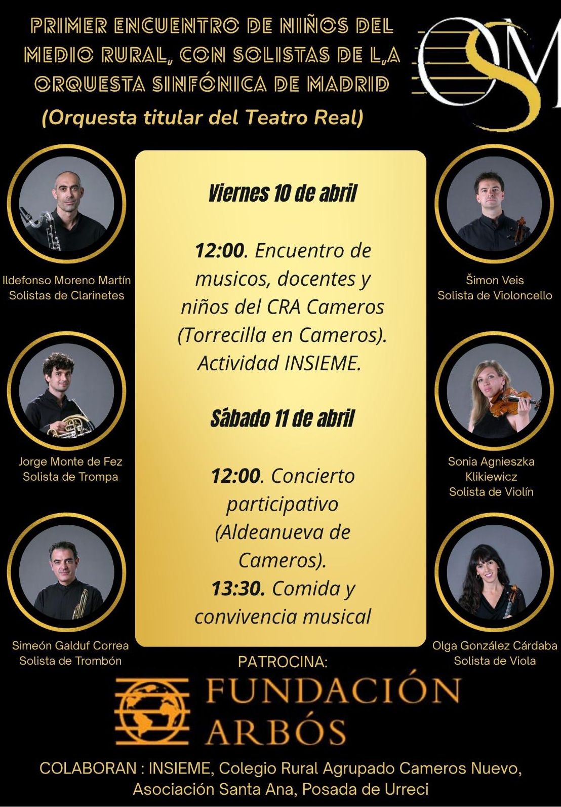 Cartel del concierto de solistas de la OSM en Aldeanueva de Cameros