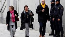Forcadell, Bassa y Romeva entrando en el Supremo el 23 de marzo, el día que volvieron a prisión