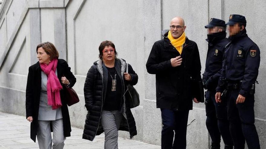 Forcadell, Romeva y Bassa entrando en el Supremo
