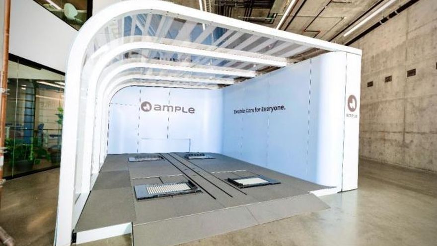 Una estación de intercambio de baterías de Ample.