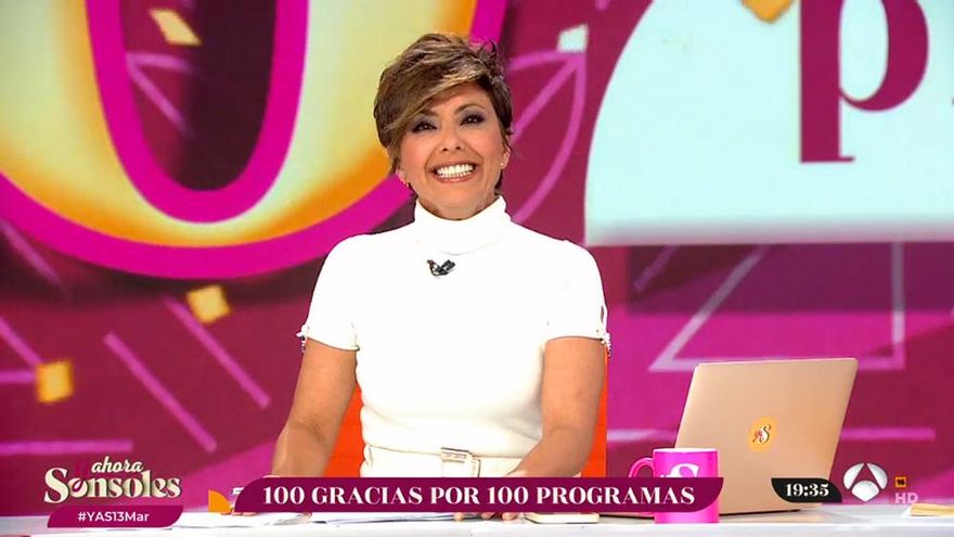 El mensaje de Sonsoles Ónega a la audiencia por sus 100 programas en Antena 3: "¡Vamos a por los 1.000!"