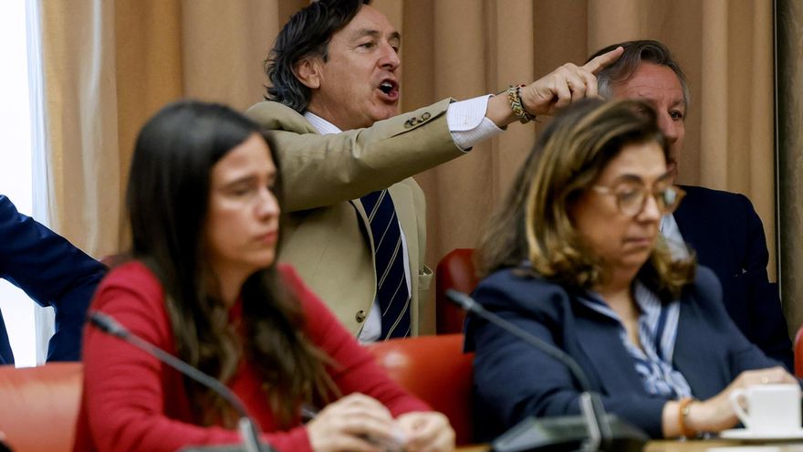 El diputado del PP Rafael Hernando (c) durante la primera reunión de la Diputación Permanente del Congreso de los Diputados. EFE/ J.J. Guillén