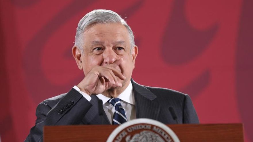 El presidente de México, Andrés Manuel López Obrador, ofrece una conferencia de prensa matutina este martes, en el Palacio Nacional de Ciudad de México (México).