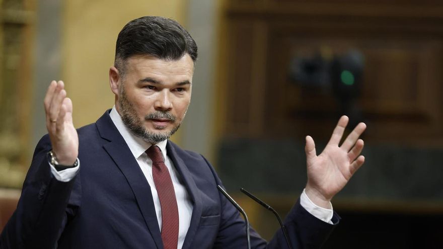 El portavoz de ERC, Gabriel Rufián, durante una intervención ante el pleno del Congreso en una imagen de archivo. EFE/Mariscal