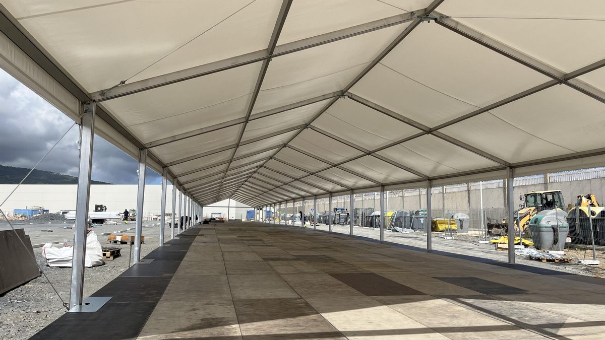Carpa del campamento del Puerto de Ceuta