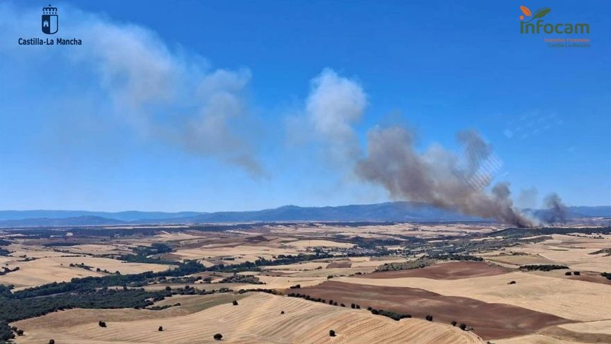 Un incendio forestal en Robledillo de Mohernando alcanza nivel 1 y obliga a cortar la GU-199