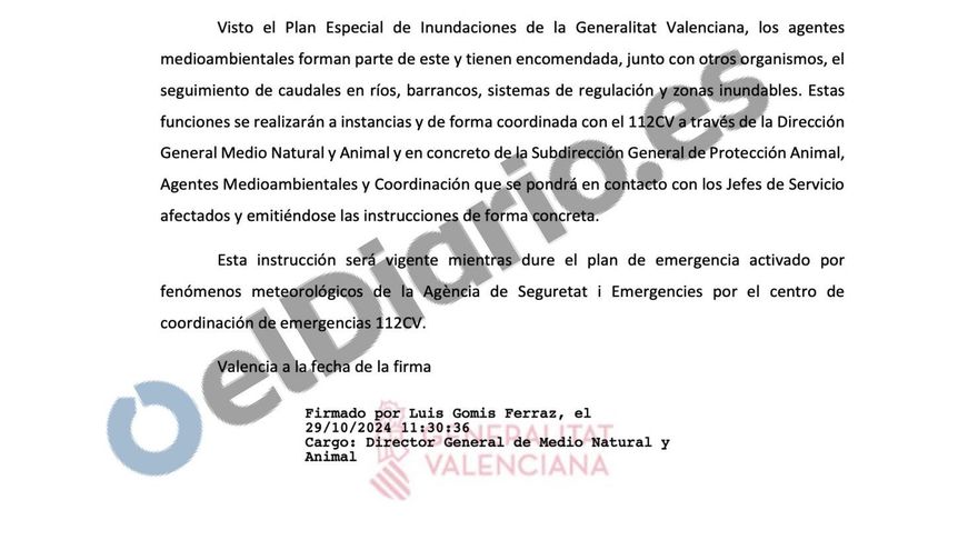La Generalitat va reconéixer per escrit el dia de la DANA que el seguiment de rius i barrancs també és responsabilitat seua