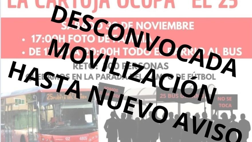Los vecinos de la Cartuja Baja desconvocan la "ocupación" del autobús 25 a la espera de reunirse con el Ayuntamiento de Zaragoza
