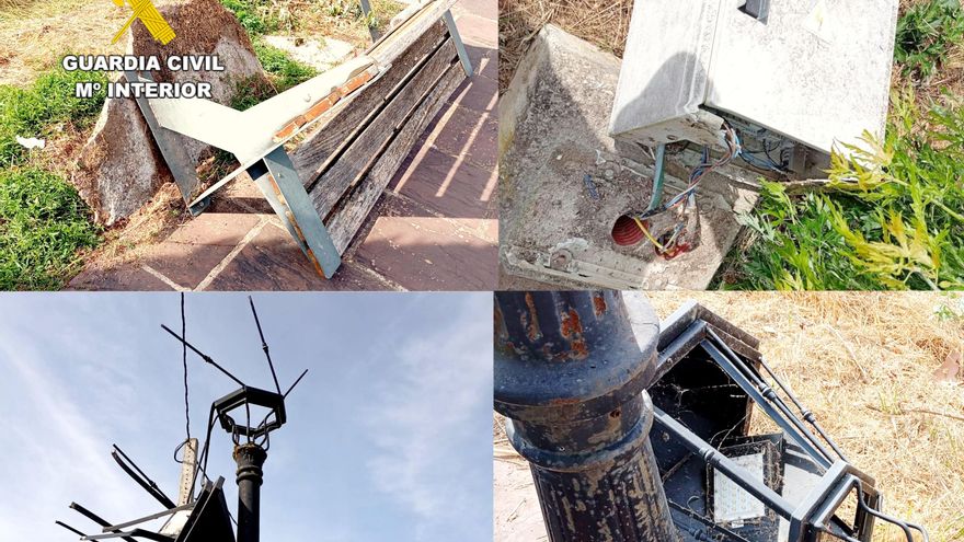 Daños en mobiliario urbano