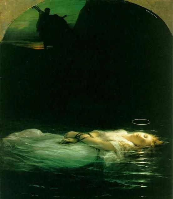 Ofelia, la joven mártir, Paul Delaroche, 1853