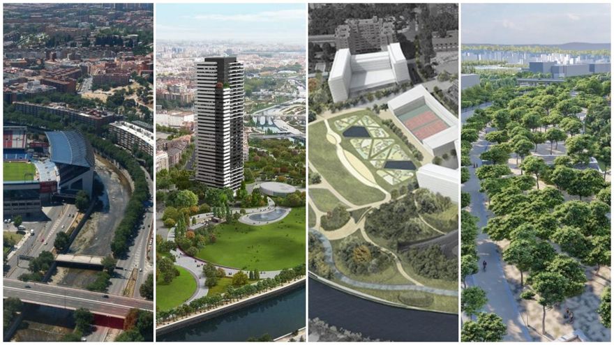 Mutación de diseños en Madrid Río para cubrir el hueco del Calderón: primero un lago, luego jardines y ahora una pradera