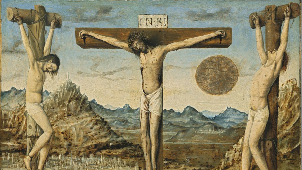 Detalle del eclipse en 'Anónimo valenciano. La Crucifixión' hacia 1450 - 1460. 
