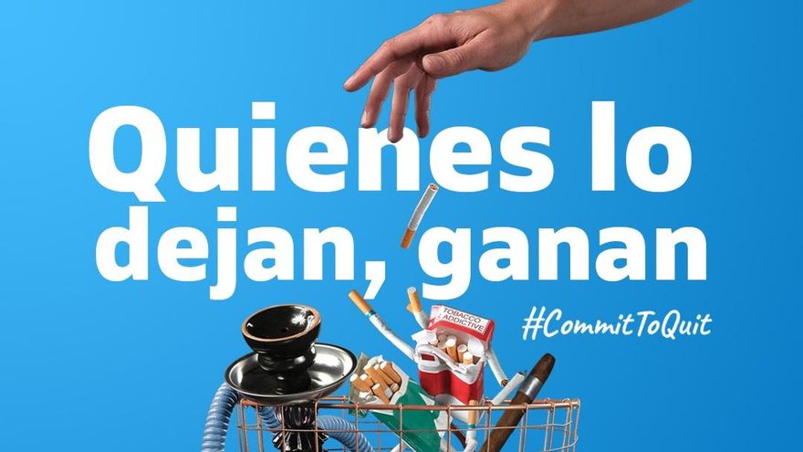 Imagen de la campaña de la Organización Mundial de la Salud para dejar de fumar