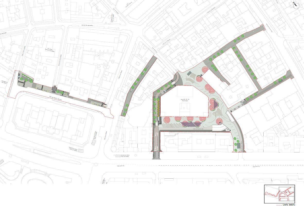 Plano del proyecto de remodelación de la plaza de Mostenses