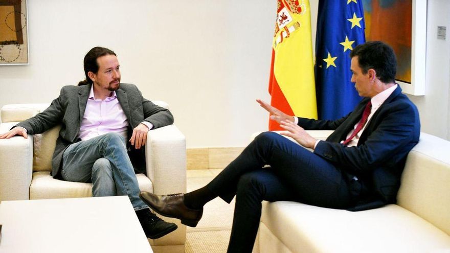 Iglesias y Sánchez, en la Moncloa