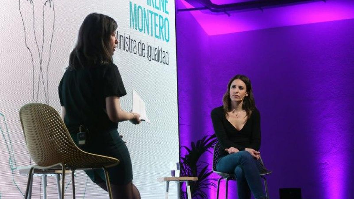La ministra de Igualdad, Irene Montero, durante un momento del acto.