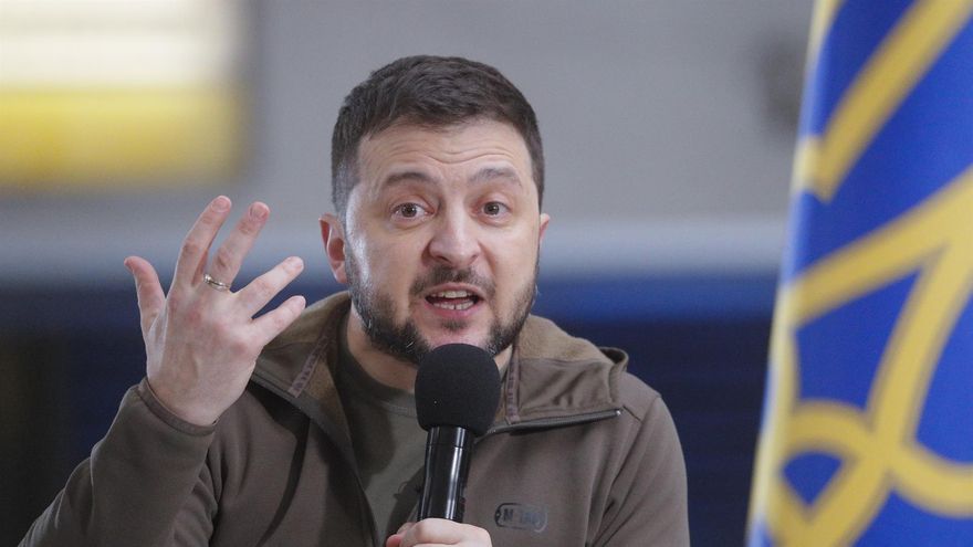 El presidente de Ucrania, Volodimir Zelenski, en un encuentro con periodistas, el pasado sábado en Kiev.