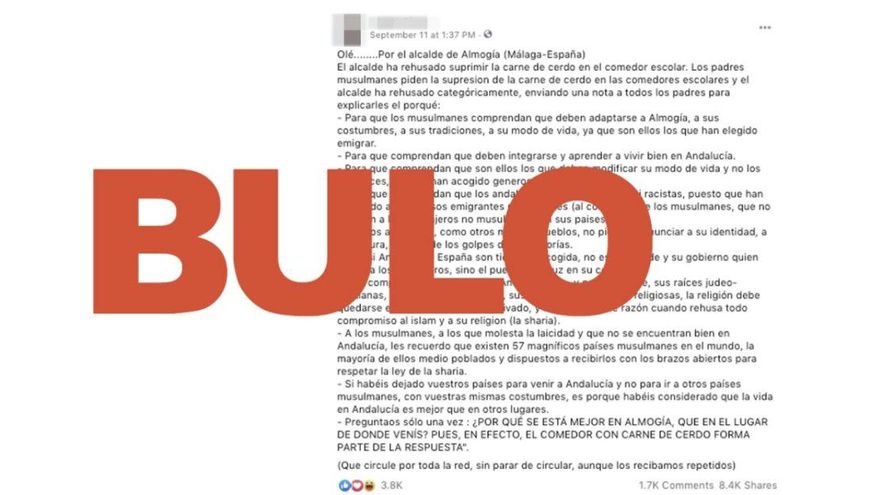 Bulo sobre la prohibición de la carne de cerdo, que se vincula a la comunidad musulmana.