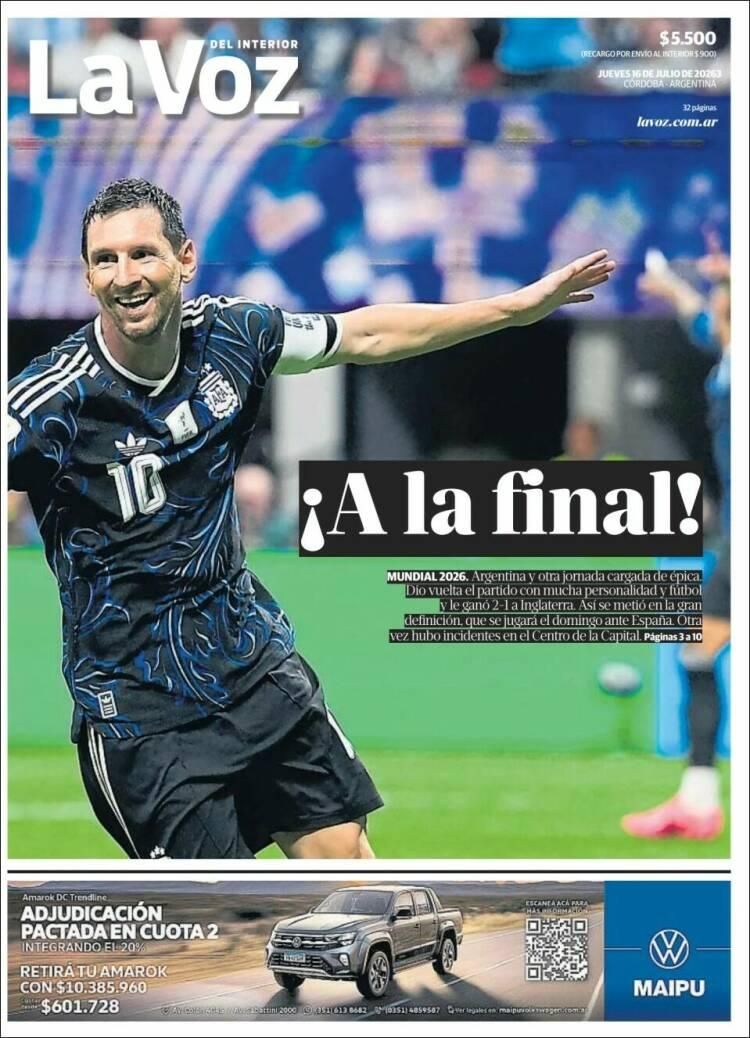 Hermosa mañana, ¿verdad? La Selección Argentina lo hizo otra vez: las tapas de los diarios se rinden ante la Scaloneta finalista