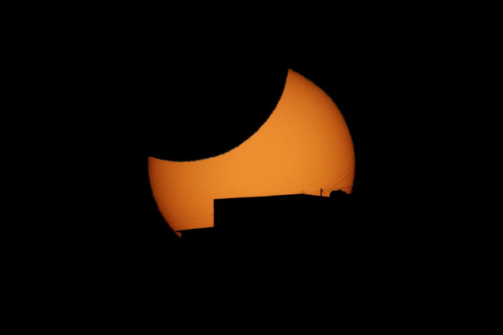 Imagen del eclipse  solar parcial  captada desde Argual  (Los Llanos de Aridane).